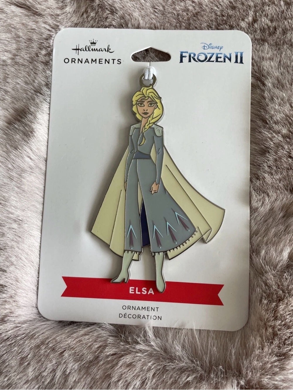 Hallmark Frozen II Elsa flat metal Christmas ornament on card 2021 NEW